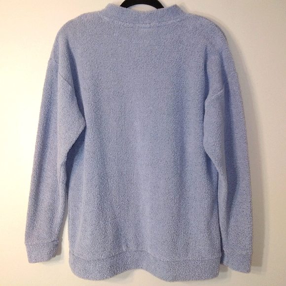 [SOLD] PINK Victoria's Secret Mock Neck Stadium Sweater in Blue - Picture 10 of 10